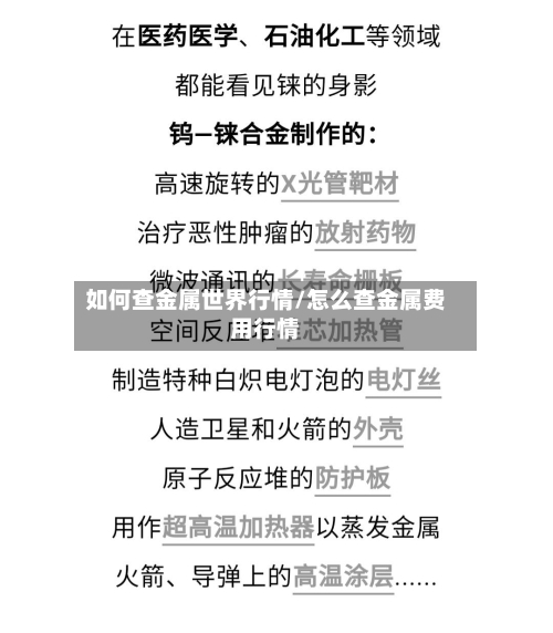 如何查金属世界行情/怎么查金属费用行情