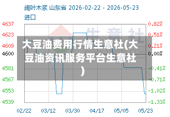 大豆油费用行情生意社(大豆油资讯服务平台生意社)