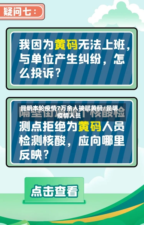 昆明本轮疫情7万余人被赋黄码/昆明疫情人员