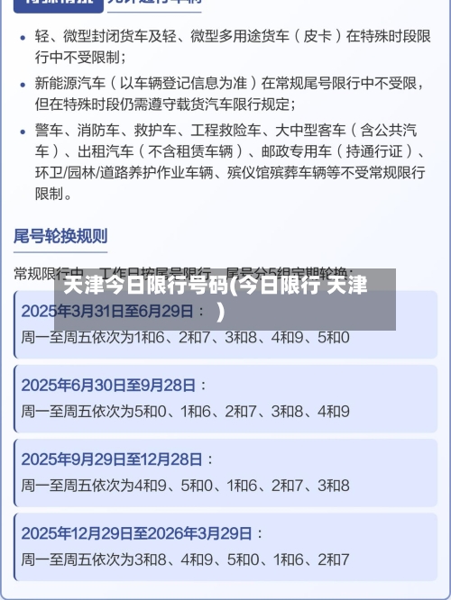 天津今日限行号码(今日限行 天津)-第3张图片