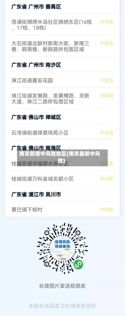 南京新增中风险地区(南京最新中风险)