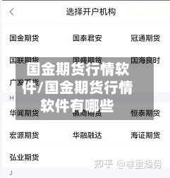 国金期货行情软件/国金期货行情软件有哪些