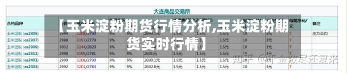 【玉米淀粉期货行情分析,玉米淀粉期货实时行情】-第2张图片