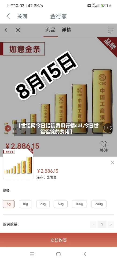 【世铝网今日铝锭费用行情cal,今日世铝铝锭的费用】