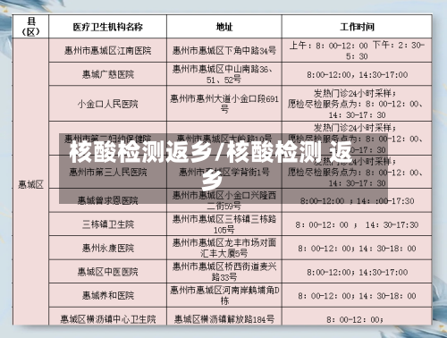 核酸检测返乡/核酸检测 返乡