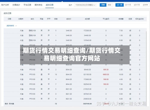 期货行情交易明细查询/期货行情交易明细查询官方网站
