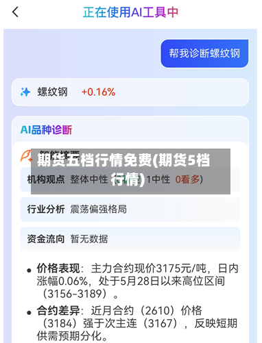 期货五档行情免费(期货5档行情)