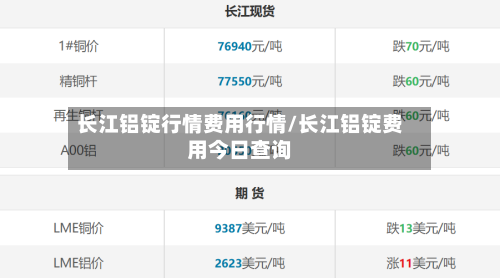 长江铝锭行情费用行情/长江铝锭费用今日查询