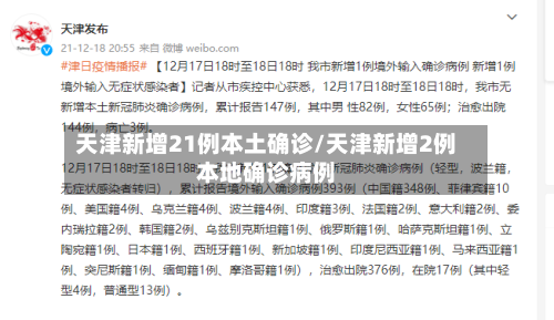 天津新增21例本土确诊/天津新增2例本地确诊病例-第3张图片