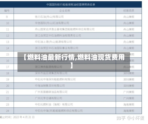 【燃料油最新行情,燃料油现货费用】-第2张图片