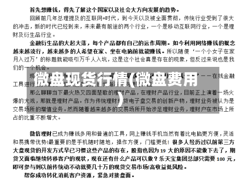 微盘现货行情(微盘费用)-第2张图片