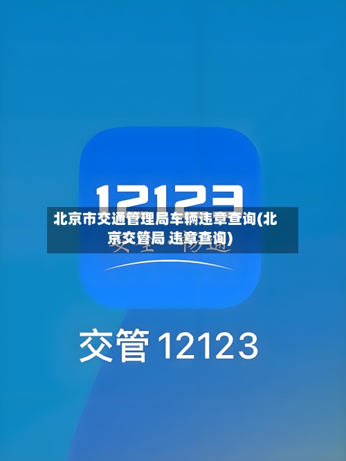 北京市交通管理局车辆违章查询(北京交管局 违章查询)-第2张图片