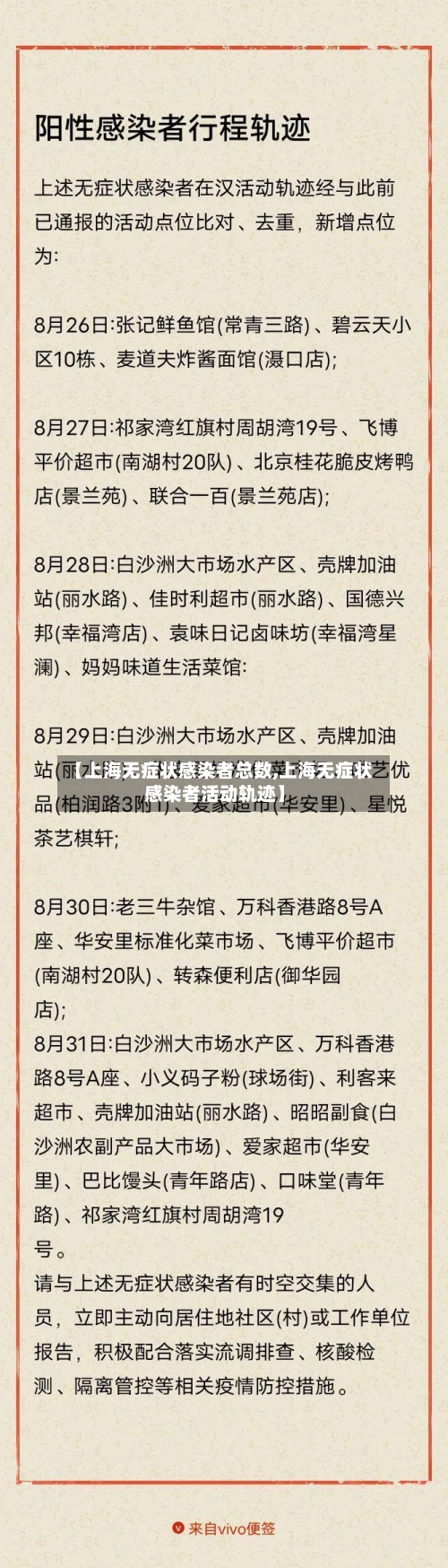 【上海无症状感染者总数,上海无症状感染者活动轨迹】