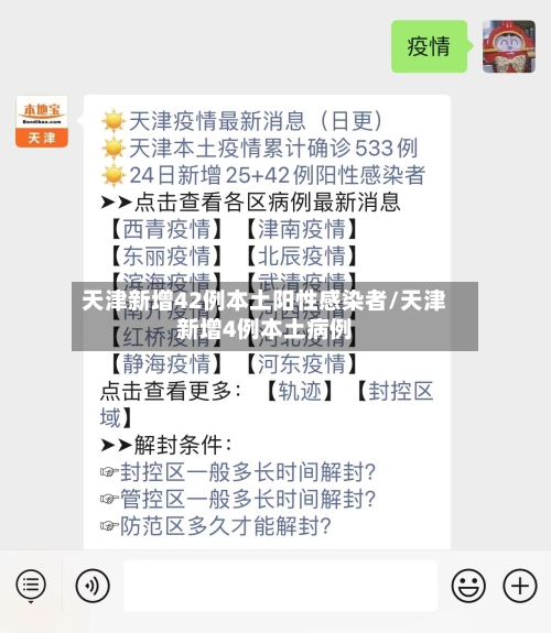 天津新增42例本土阳性感染者/天津新增4例本土病例