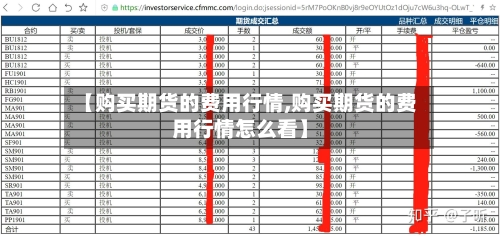 【购买期货的费用行情,购买期货的费用行情怎么看】