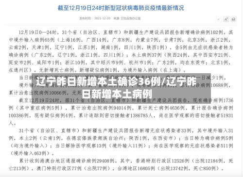 辽宁昨日新增本土确诊36例/辽宁昨日新增本土病例-第2张图片