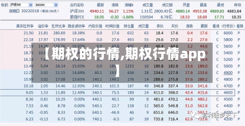【期权的行情,期权行情app】