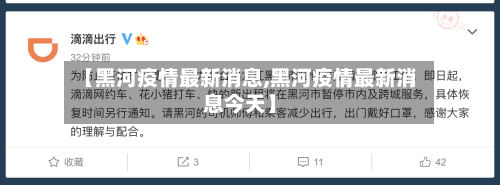 【黑河疫情最新消息,黑河疫情最新消息今天】-第3张图片