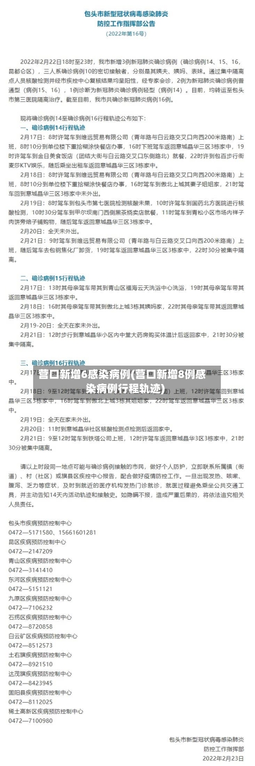营口新增6感染病例(营口新增8例感染病例行程轨迹)-第2张图片