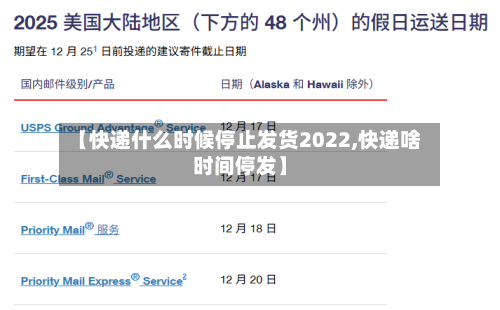 【快递什么时候停止发货2022,快递啥时间停发】