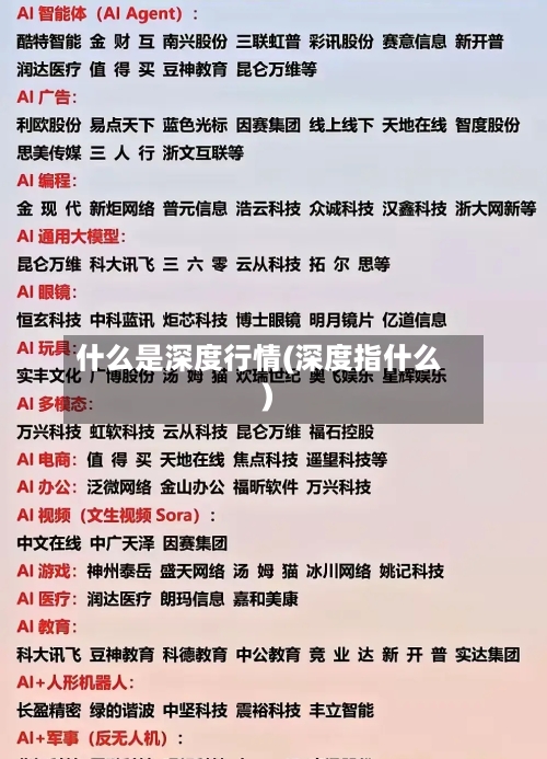 什么是深度行情(深度指什么)