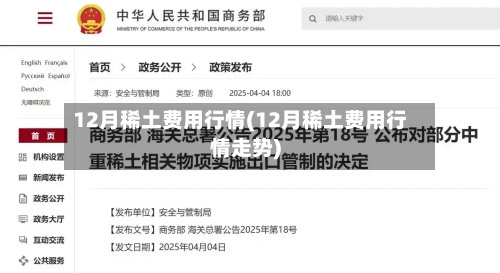 12月稀土费用行情(12月稀土费用行情走势)