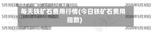 每天铁矿石费用行情(今日铁矿石费用指数)
