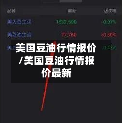 美国豆油行情报价/美国豆油行情报价最新-第2张图片