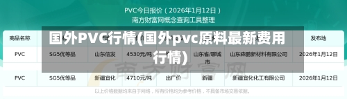 国外PVC行情(国外pvc原料最新费用行情)-第2张图片