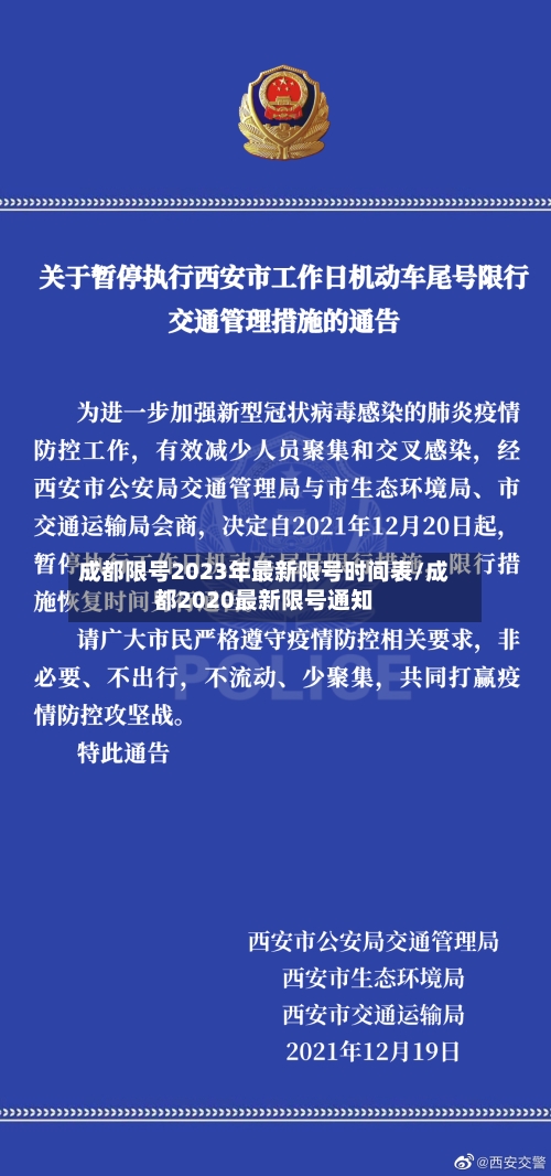 成都限号2023年最新限号时间表/成都2020最新限号通知