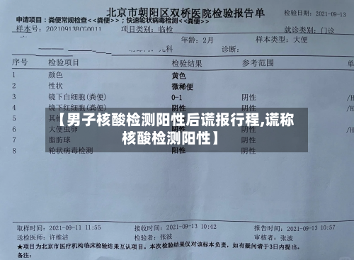 【男子核酸检测阳性后谎报行程,谎称核酸检测阳性】