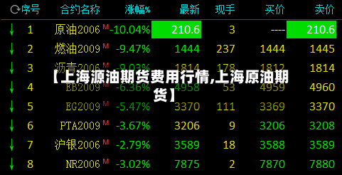 【上海源油期货费用行情,上海原油期货】