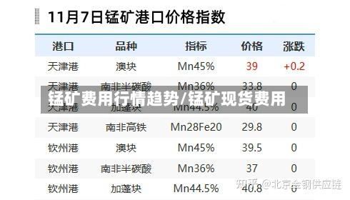 锰矿费用行情趋势/锰矿现货费用