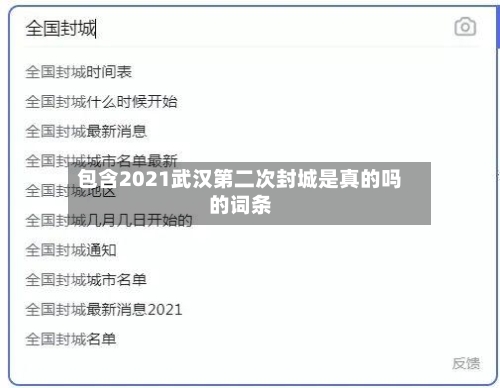 包含2021武汉第二次封城是真的吗的词条