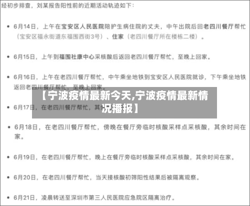【宁波疫情最新今天,宁波疫情最新情况播报】-第2张图片