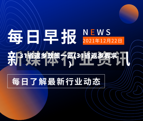 31省返乡政策一览(31省返乡要求)-第2张图片
