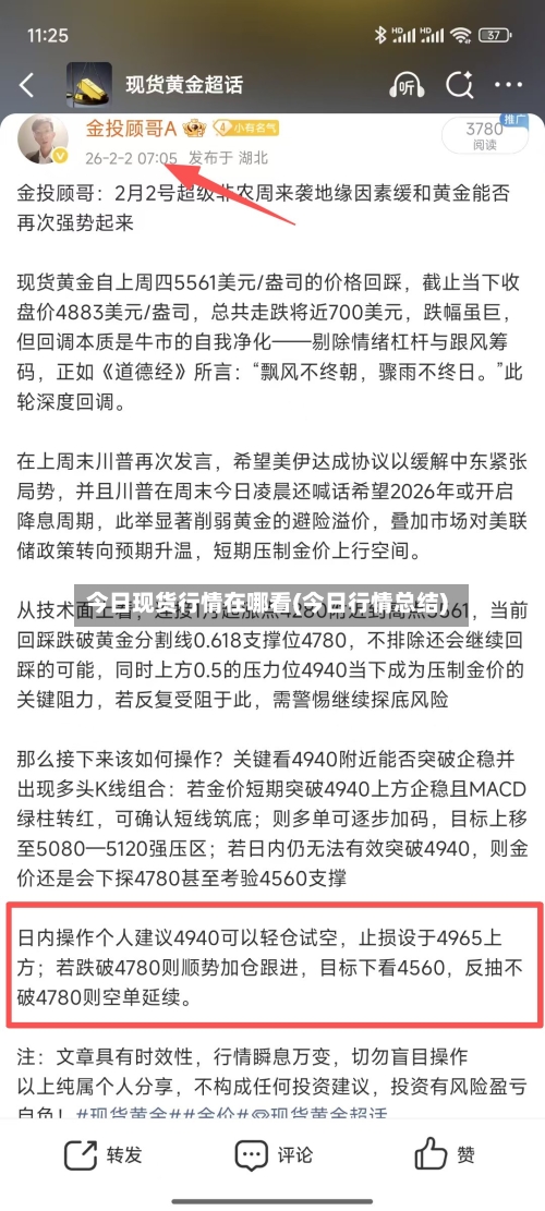今日现货行情在哪看(今日行情总结)