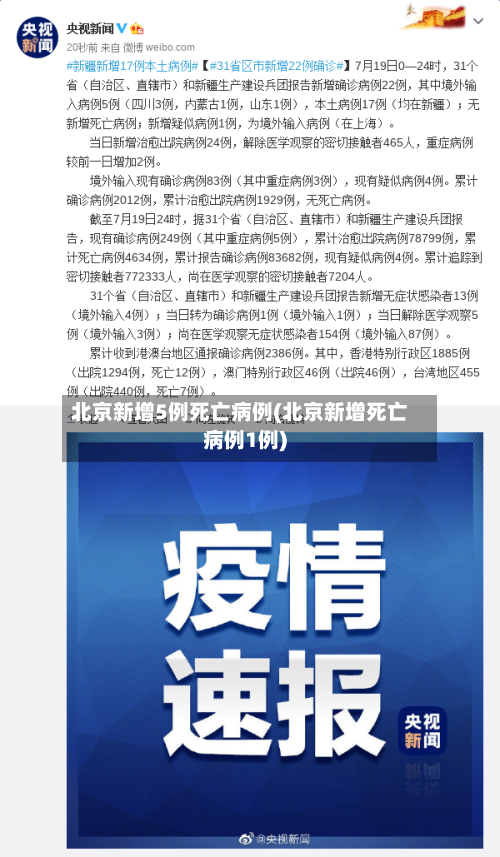 北京新增5例死亡病例(北京新增死亡病例1例)