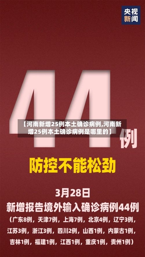 【河南新增25例本土确诊病例,河南新增25例本土确诊病例是哪里的】