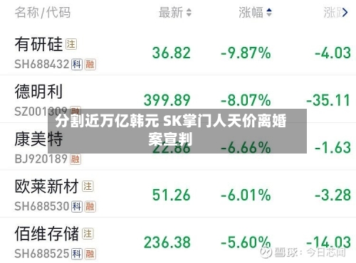 分割近万亿韩元 SK掌门人天价离婚案宣判-第2张图片