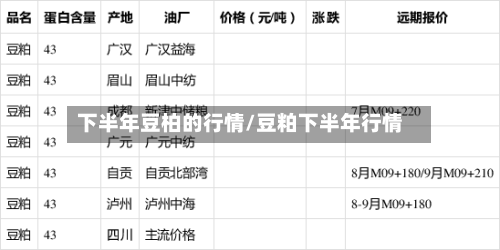 下半年豆柏的行情/豆粕下半年行情