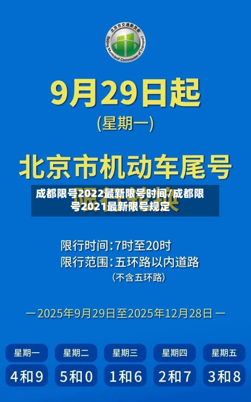 成都限号2022最新限号时间/成都限号2021最新限号规定-第2张图片
