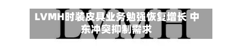LVMH时装皮具业务勉强恢复增长 中东冲突抑制需求-第2张图片