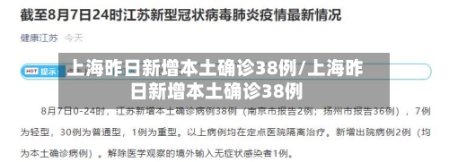 上海昨日新增本土确诊38例/上海昨日新增本土确诊38例-第2张图片