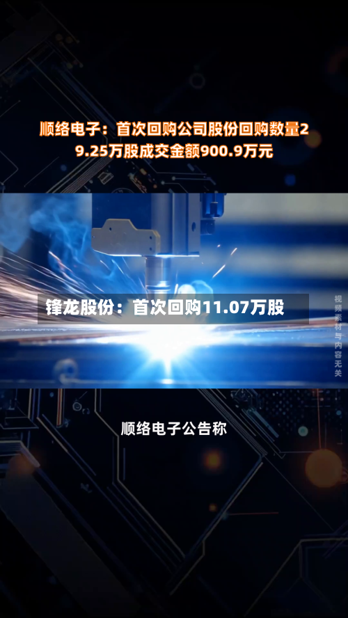 锋龙股份：首次回购11.07万股
