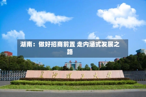 湖南：做好招商前置 走内涵式发展之路