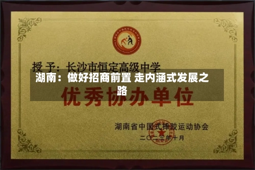 湖南:做好招商前置 走内涵式发展之路-第3张图片