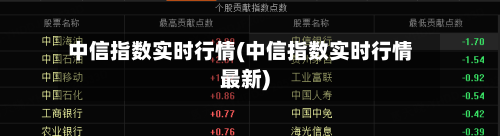 中信指数实时行情(中信指数实时行情最新)-第2张图片
