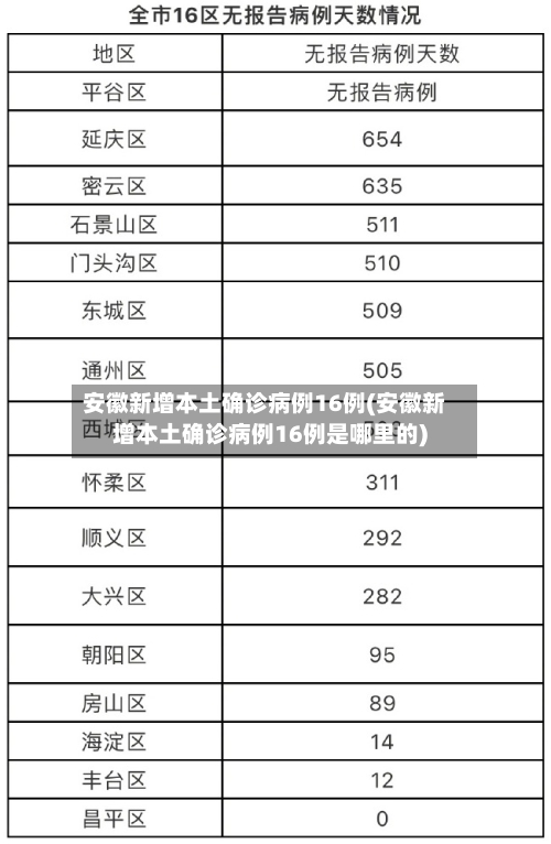 安徽新增本土确诊病例16例(安徽新增本土确诊病例16例是哪里的)-第2张图片