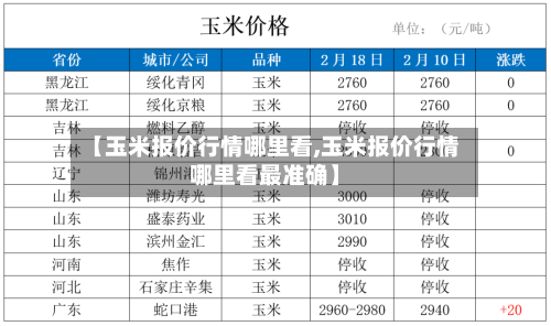 【玉米报价行情哪里看,玉米报价行情哪里看最准确】